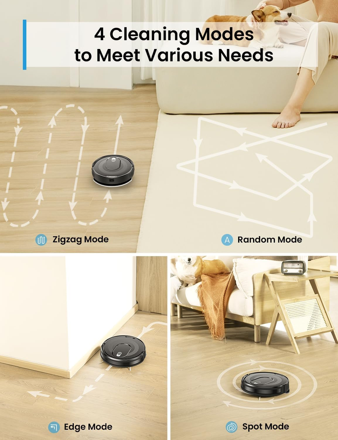 Robot Vacuum & Mop Combo with Pet Hair Mode