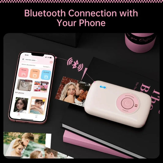 Handheld bluetooth 5.0 Color Printer, Type-C Charging Andriod and IOS compatible