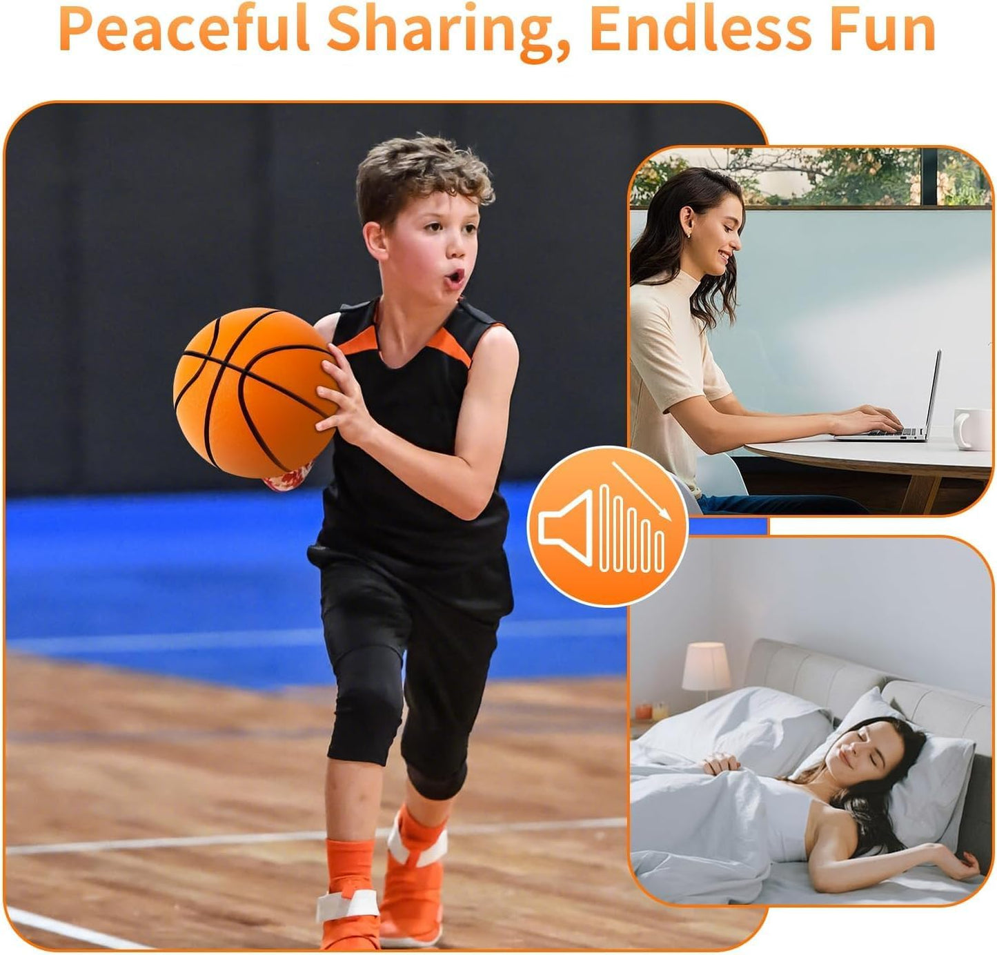 Silent Basketball for indoor Fun aand practice (sizes No.7-9.4 Inches)