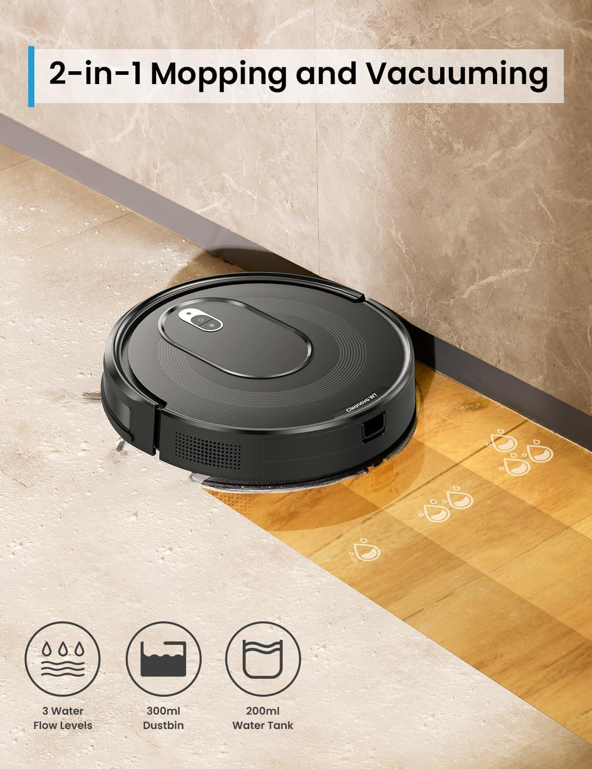  Robot Vacuum & Mop Combo with Pet Hair Mode