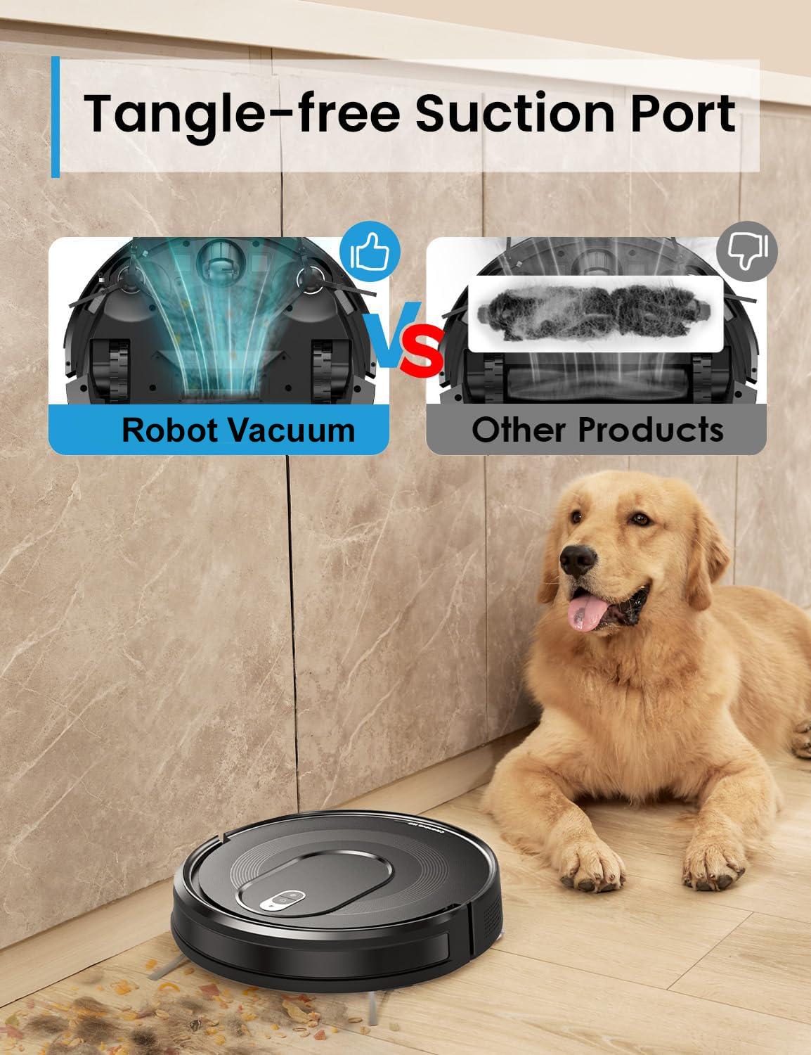  Robot Vacuum & Mop Combo with Pet Hair Mode