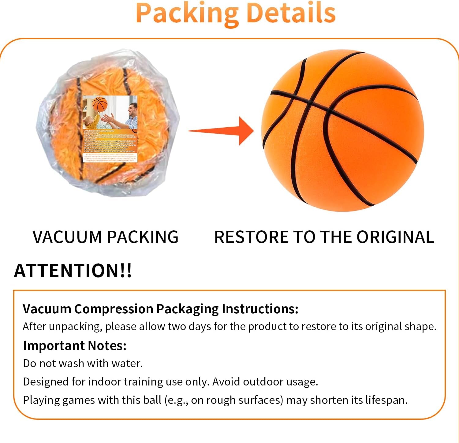 Silent Basketball for indoor Fun aand practice (sizes No.7-9.4 Inches)