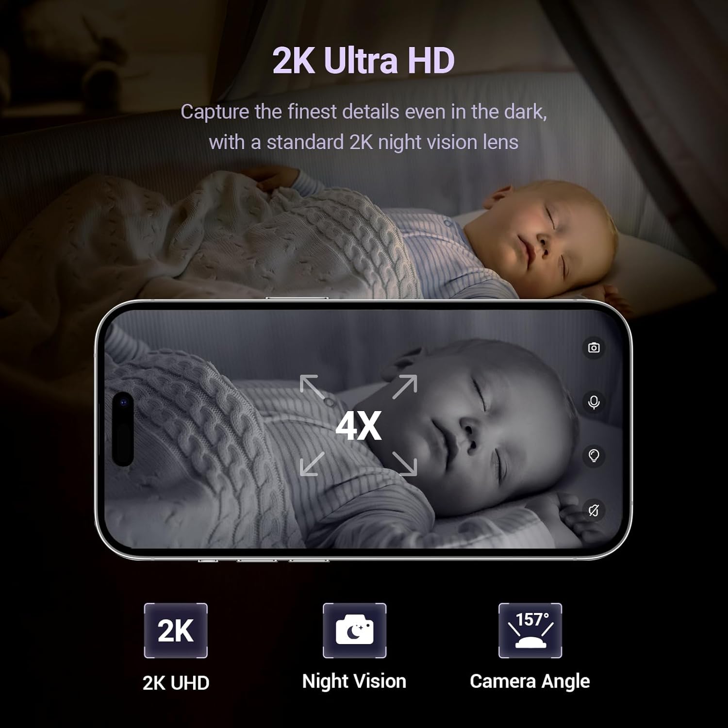 Breathing and Sleep Monitor with Real Time Audio and Video with lullabies features