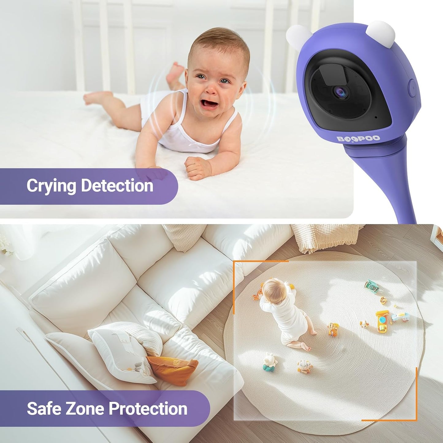Breathing and Sleep Monitor with Real Time Audio and Video with lullabies features