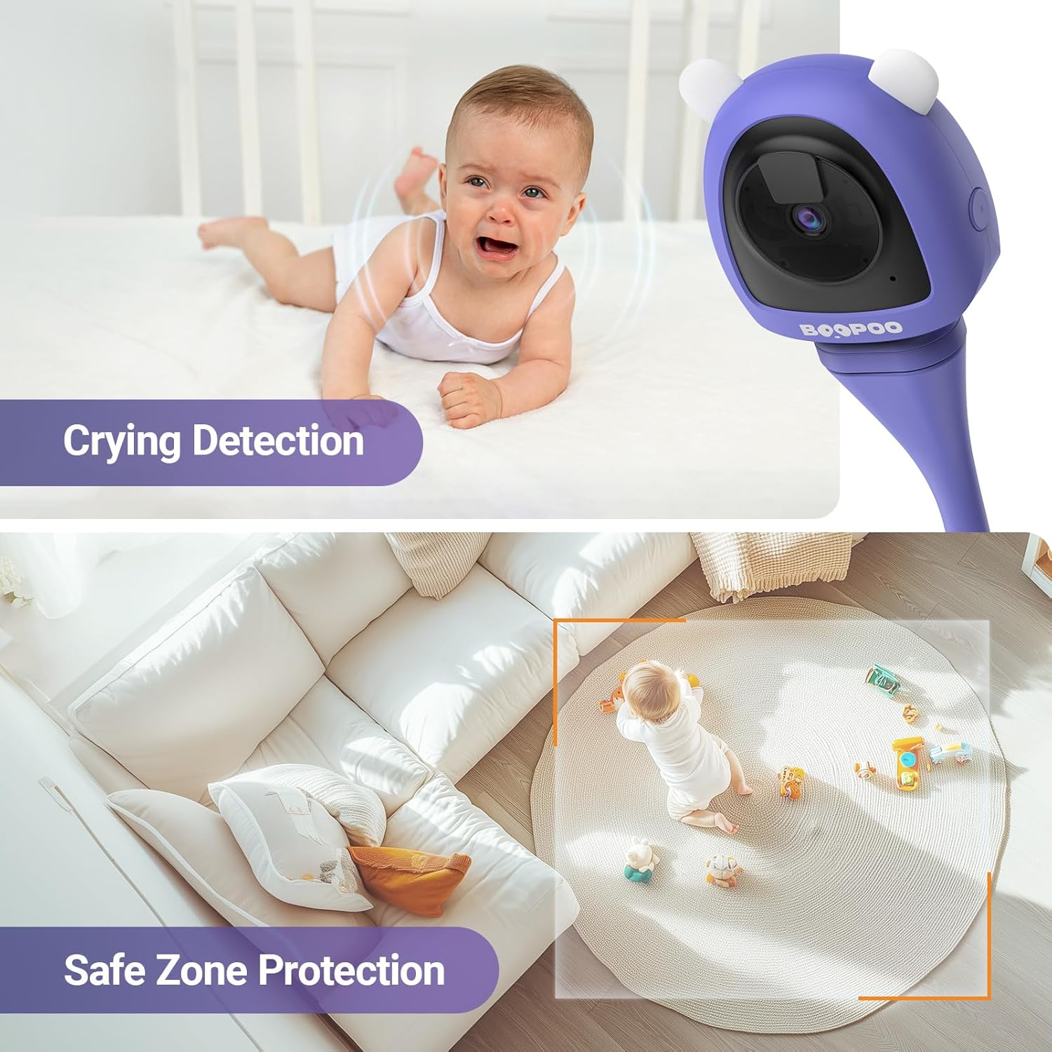 Breathing and Sleep Monitor with Real Time Audio and Video with lullabies features