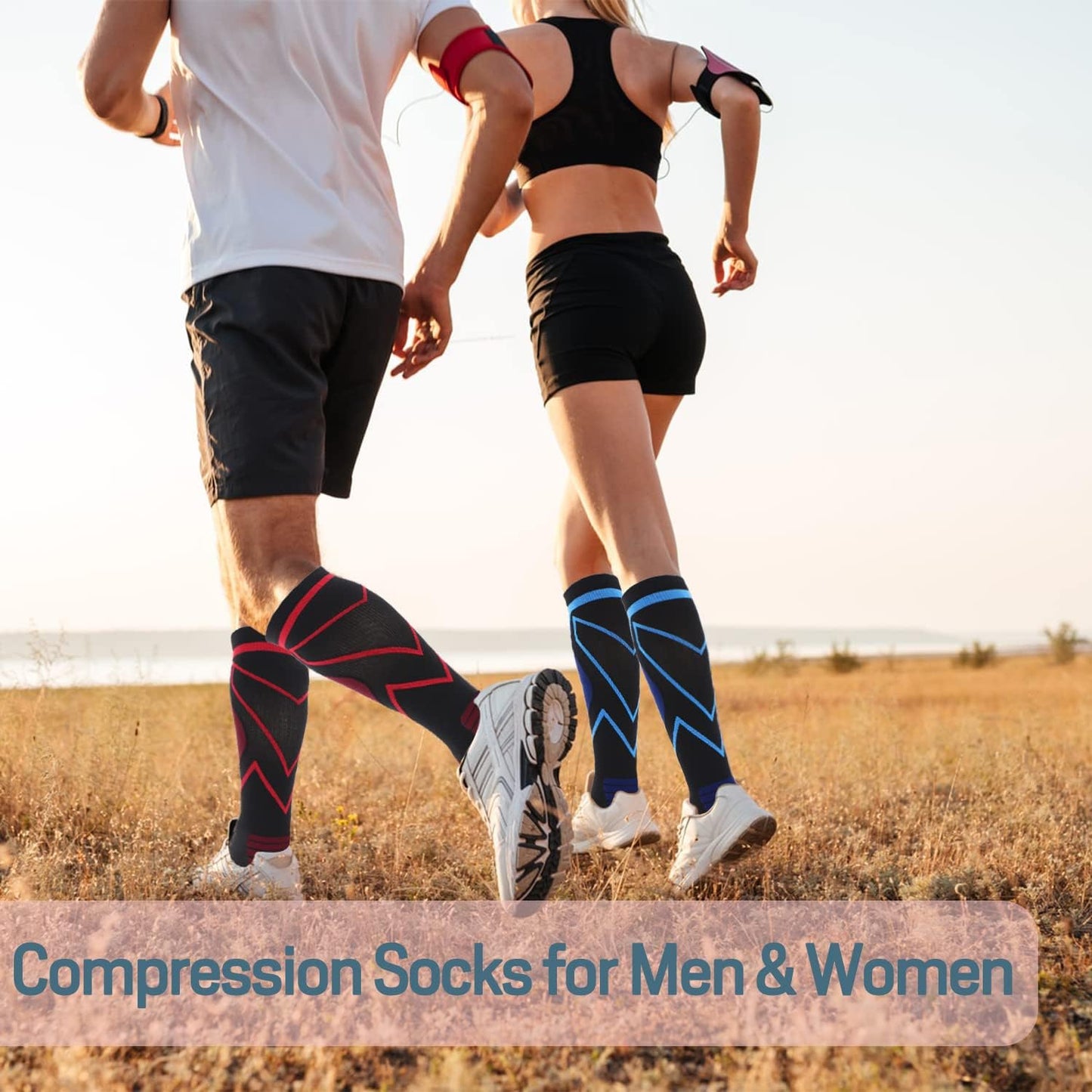 Compression Socks for Men & Women 20-30 Mmhg Knee High (pairs and individual)