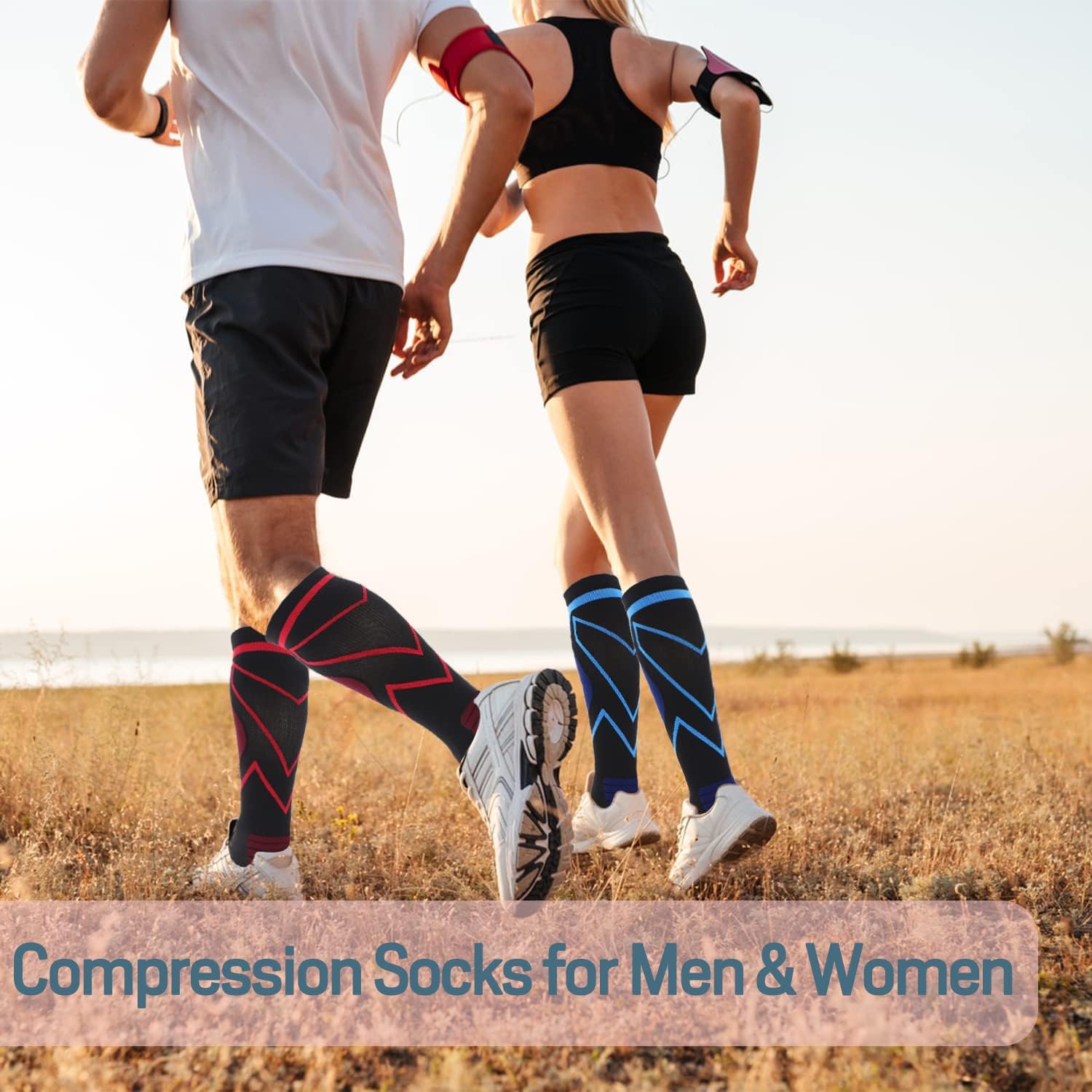 Compression Socks for Men & Women 20-30 Mmhg Knee High (pairs and individual)