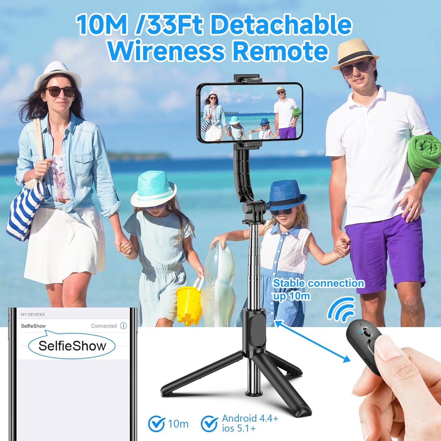2 –in-1 Wireless Selfie stick