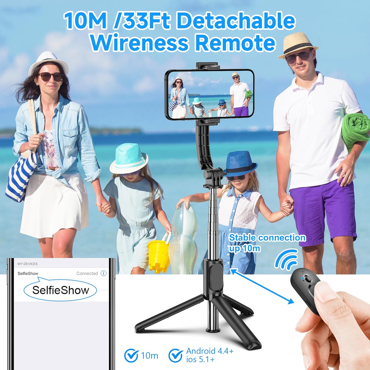 2 –in-1 Wireless Selfie stick
