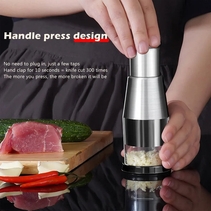 Mini Multifunctional Veggie chopper - portable onions,garlic and salad slicer with container