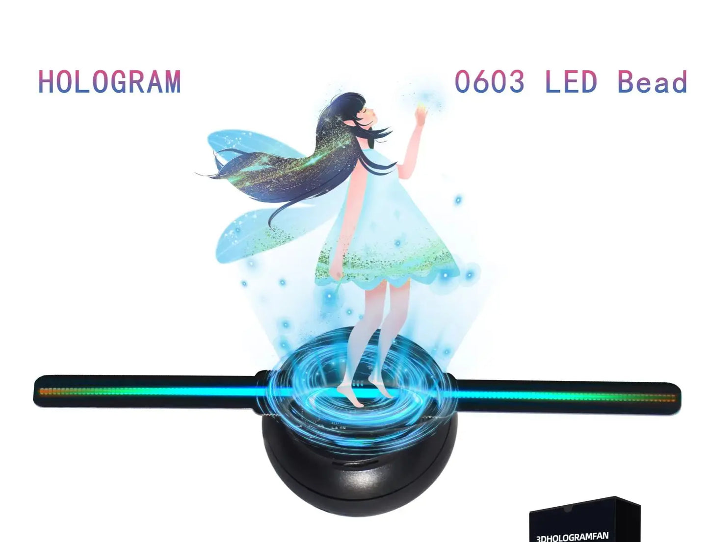 Portable 3D Hologram LED Fan
