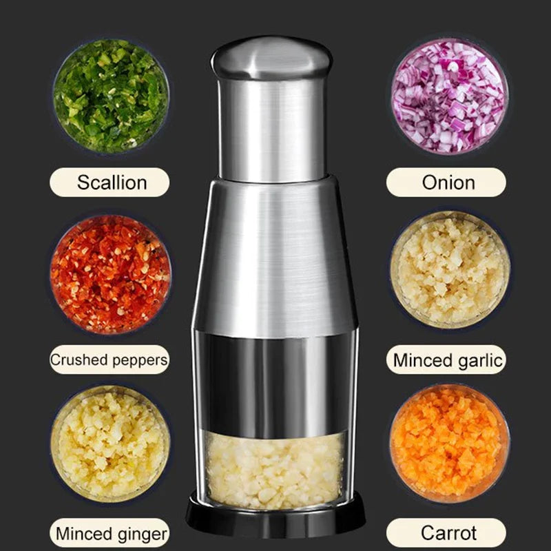 Mini Multifunctional Veggie chopper - portable onions,garlic and salad slicer with container
