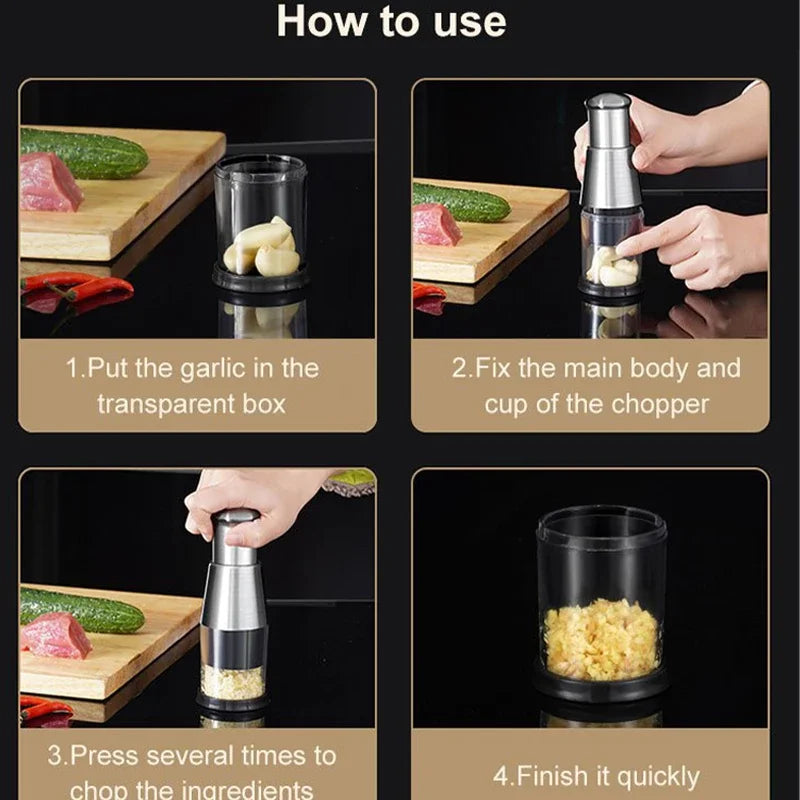Mini Multifunctional Veggie chopper - portable onions,garlic and salad slicer with container