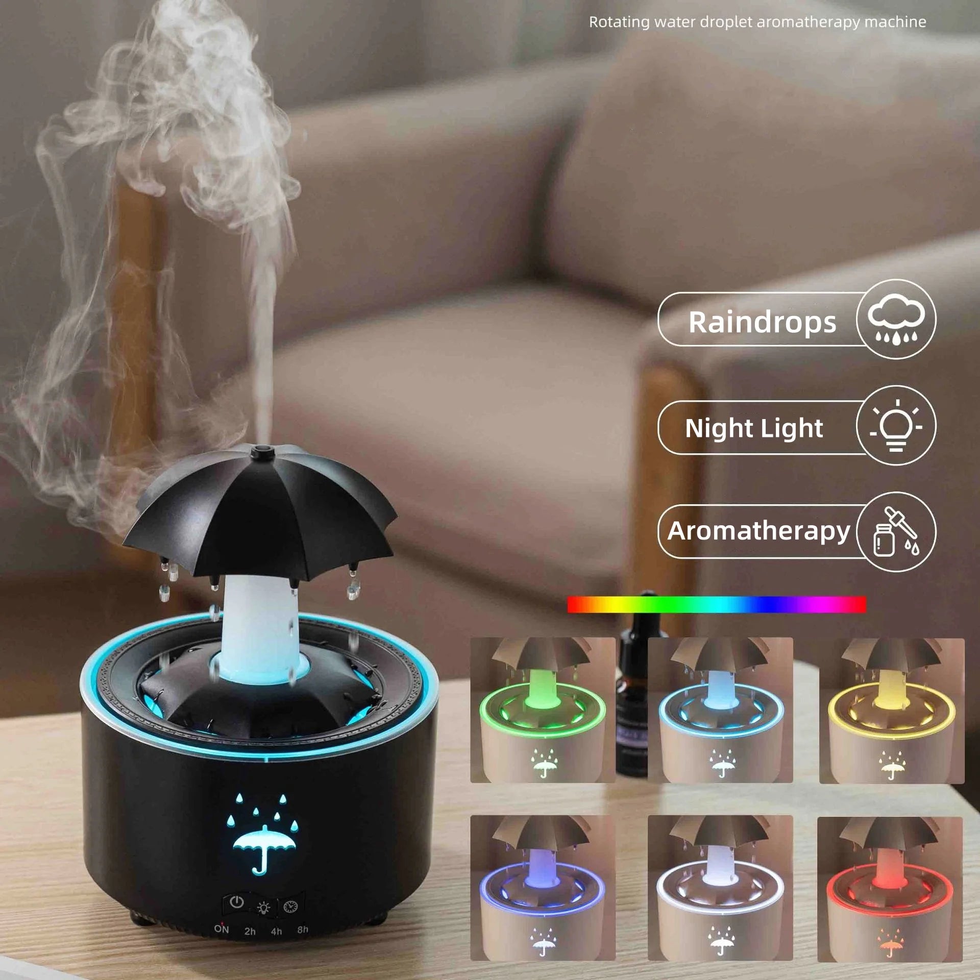 Colorful Raindrop Umbrella Humidifier 