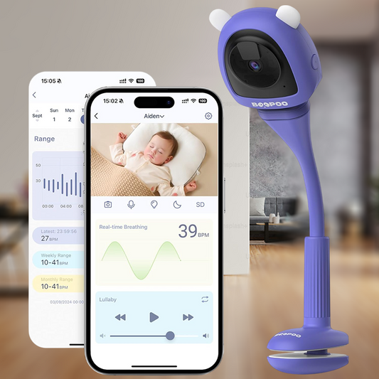 Breathing and Sleep Monitor with Real Time Audio and Video with lullabies features for Babies